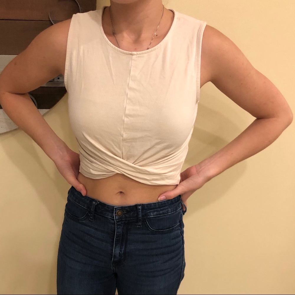 H&M yellow cropped tank top